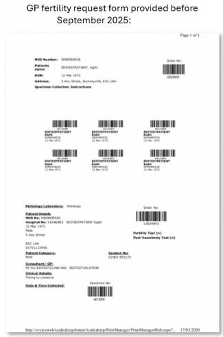 Fertility request form pre Sept 2025