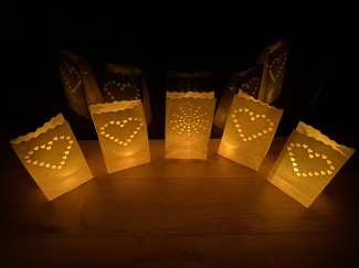 Charity reflect and remember - tea lights in paper bags