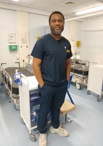 Dr Chuk Ndekwu in a hospital room.