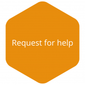 Button saying 'request for help'