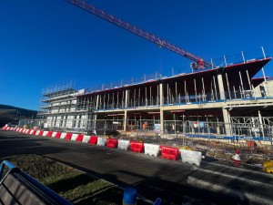Progress on the new build at Scarborough Hospital, taken in February 2023.