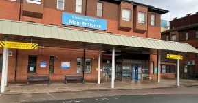 Main entrance of Scarborough Hospital.