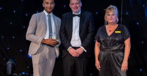 Last year's Patient's Choice winner, Jacob, receiving his award.