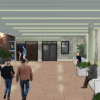 An artists impression of the outside of the cancer centre.
