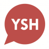 A red speech bubble with white YSH text.