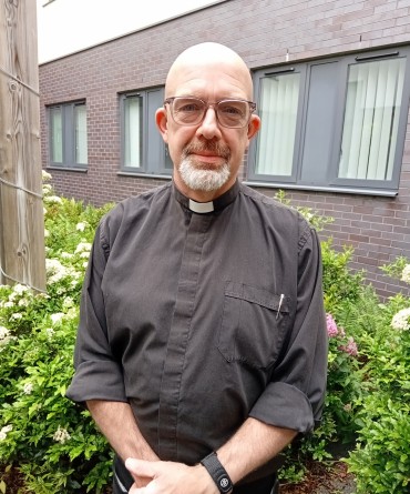 Reverend Nick Garside in the garden at Selby Hospital.