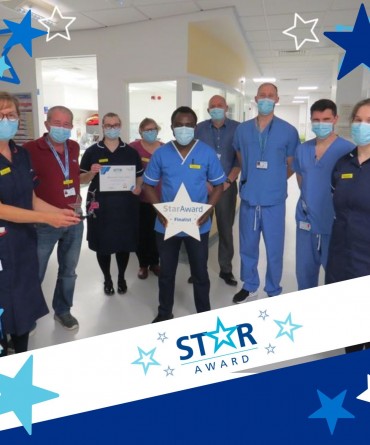 York ICU team receiving their star award.