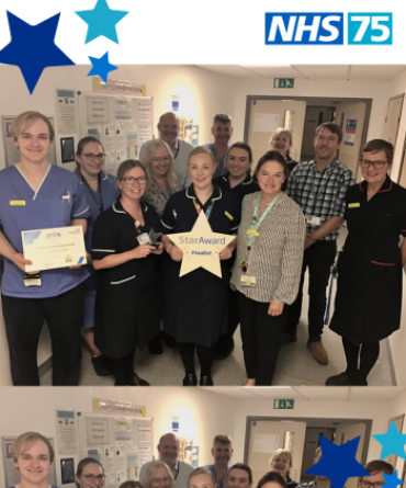 The Intensive Care Unit receiving their Star Award and certificate from Simon Morritt, the Trust's Chief Executive