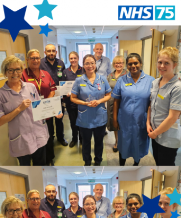Star Award winners Ash Ward, Bobbie Hartley, Lucy Davis and Kath Sartain receiving their award from Simon Morritt, the Trust's Chief Executive.
