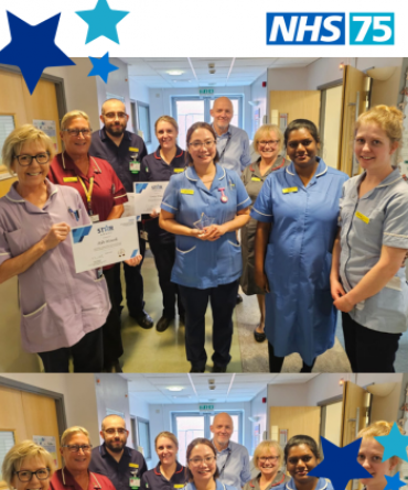 Star Award winners Ash Ward, Bobbie Hartley, Lucy Davis and Kath Sartain receiving their award from Simon Morritt, the Trust's Chief Executive