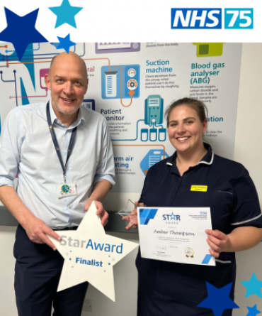 Star Award winner Amber Thompson receiving her award from Simon Morritt, the Trust's Chief Executive.