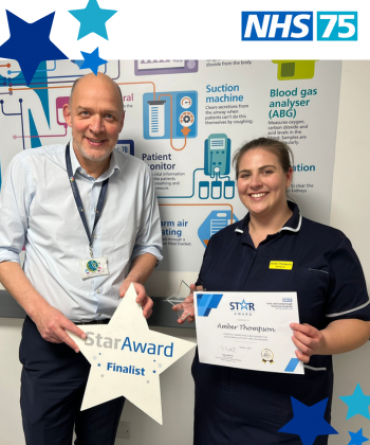 Star Award winner Amber Thompson receiving her award from Simon Morritt, the Trust's Chief Executive