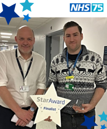 Star Award winner Stephen Palmer receiving his award from Simon Morritt, the Trust's Chief Executive