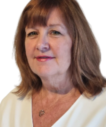 Non-executive director, Jane Hazelgrave, wearing a white shirt.