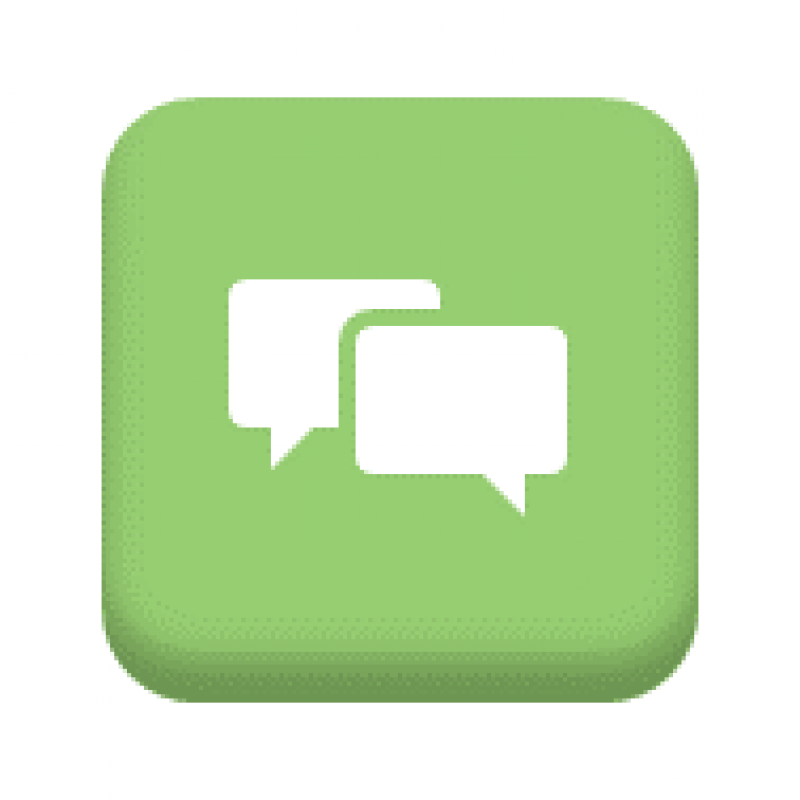 Graphic of two speech bubbles