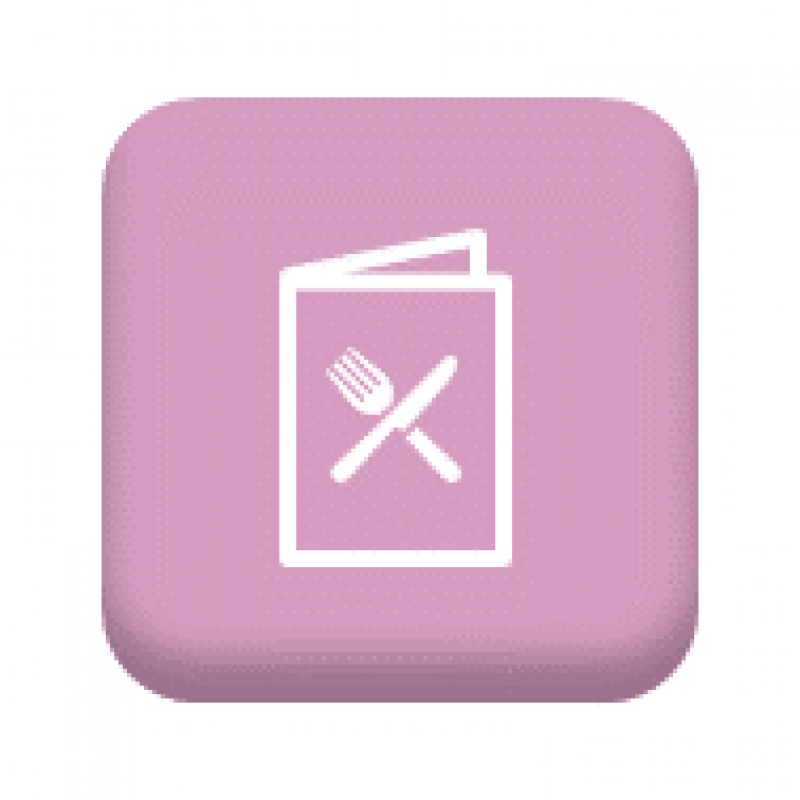 Button with an illustration of a knife and fork to symbolise eating out.  URL leads to Staff Benefits restaurants and takeout page.