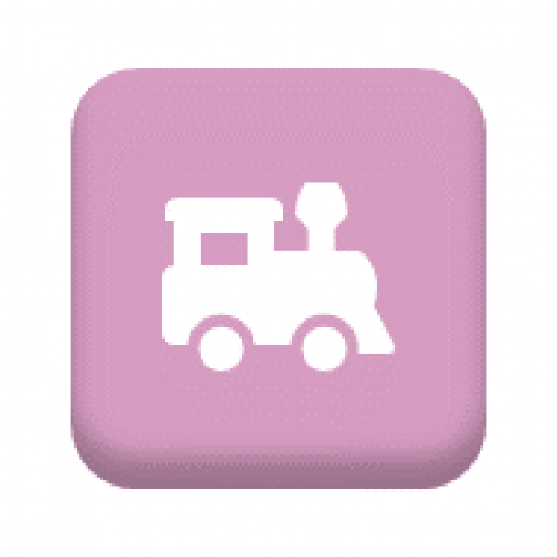 Button with an illustration of a steam train. URL leads to Staff Benefits Childcare and Support page.