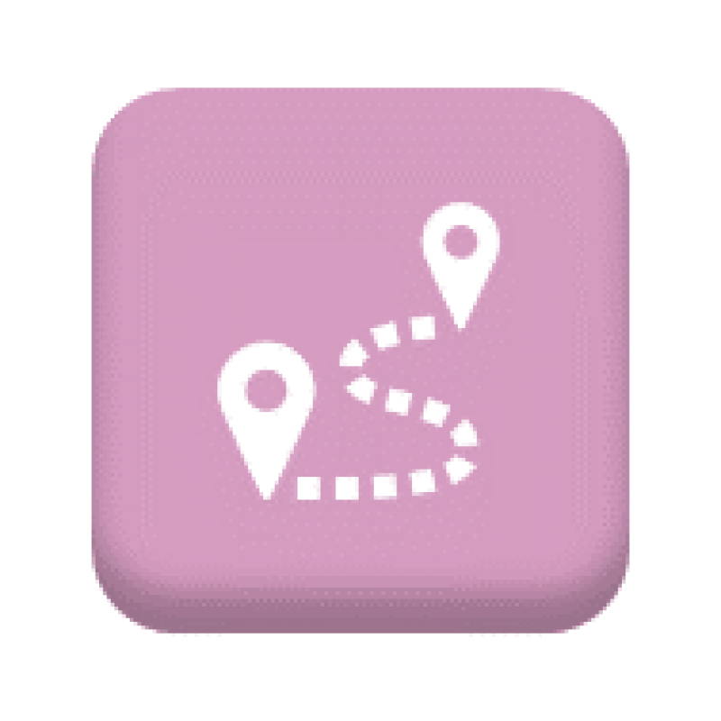 Button with an illustration of two location markers with a dotted line between to symbolise travelling between two points. URL leads to the Staff Benefits Travel and transport page.