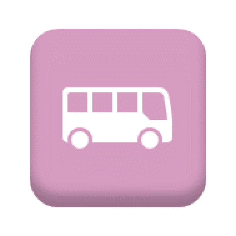 Button with an illustration of a bus. URL leads to the Staff Benefits bus travel page.