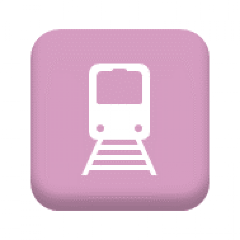 Button with an illustration a train on train tracks. URL leads to Staff Benefits Annual Rail Loan Scheme page.