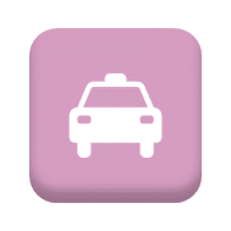 Button with an illustration of a taxi. URL leads to the Staff Benefits holidays page.