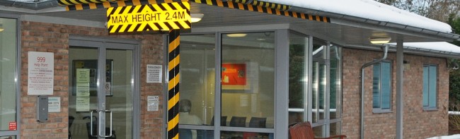 The entrance to Malton Hospital.