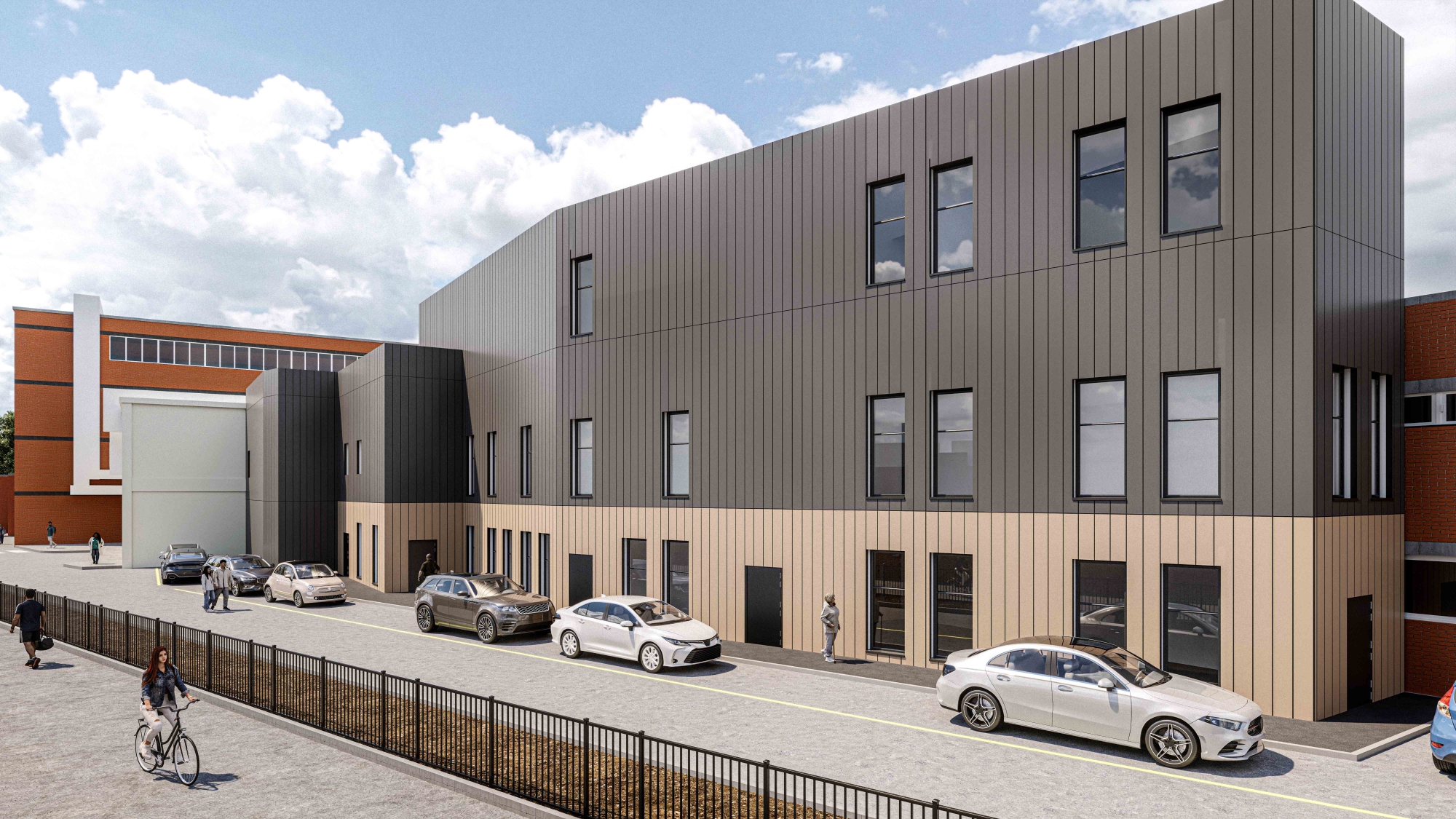 Artist's impression of the external view of York Hospital's new hybrid theatre and MRI facility.