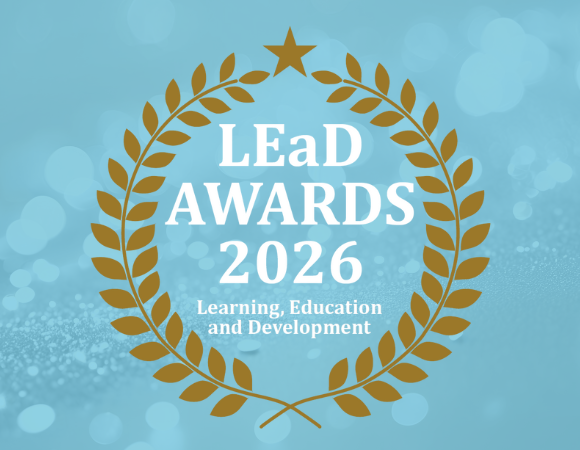 Logo for LEaD Awards. Features a gold laurel wreath with a star at the top and text 'LEaD Awards 2026. Learning, Education and Development'.
