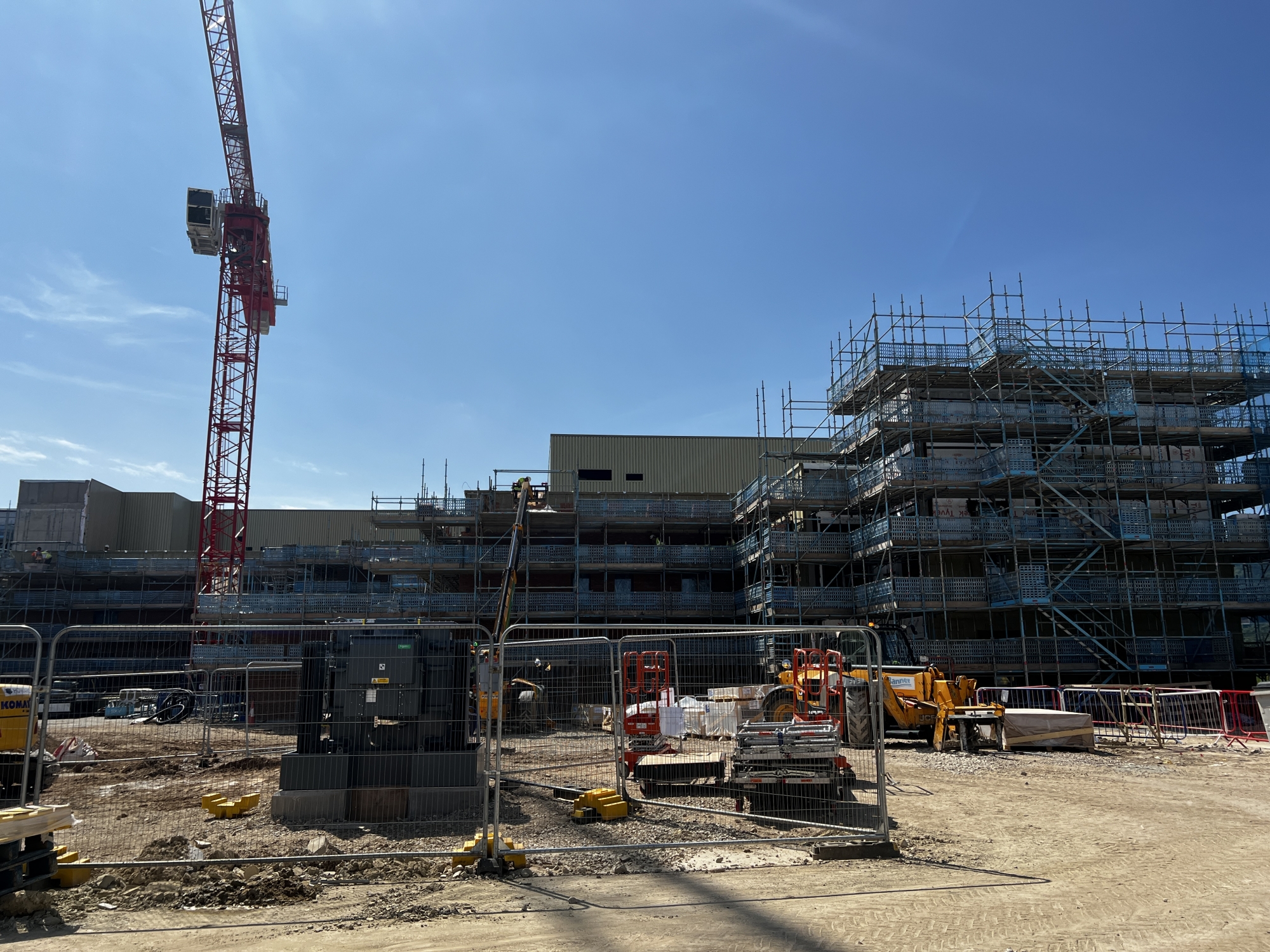 Progress image of the outside of Scarborough's new emergency department.