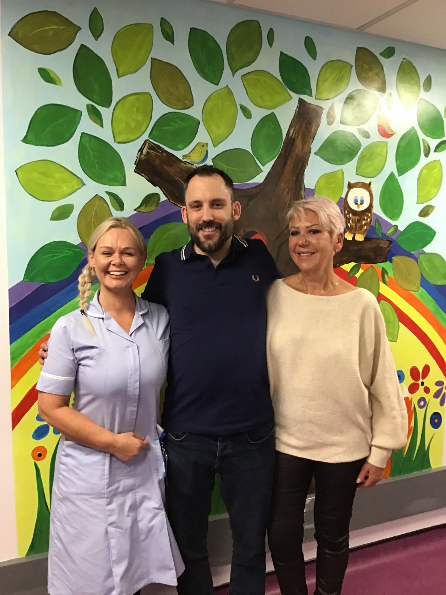 Jamie with neo-natal support worker Anita Brown and his mum June.